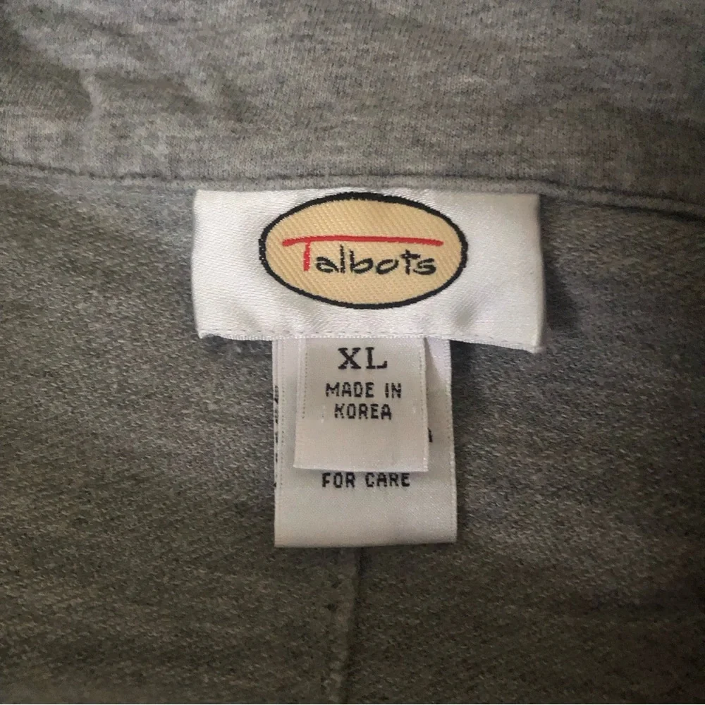 Vintage Talbots Gray Snap Closure Light Weight Cotton Blazer Size XL - Picture 4 of 5